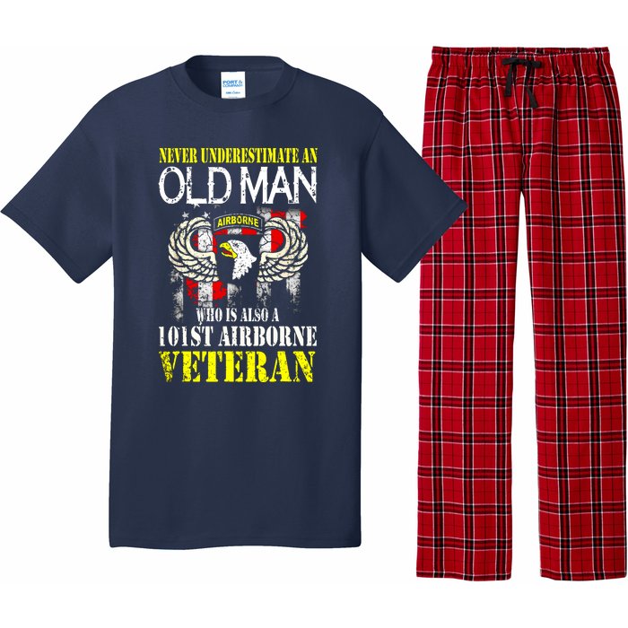 Never Underestimate An Old Man 101st Airborne Veteran Gift Pajama Set