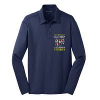 Never Underestimate An Old Man 101st Airborne Veteran Gift Silk Touch Performance Long Sleeve Polo