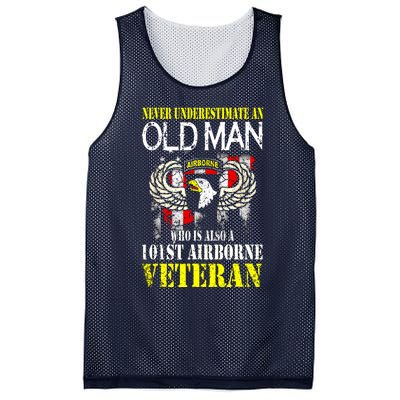 Never Underestimate An Old Man 101st Airborne Veteran Gift Mesh Reversible Basketball Jersey Tank