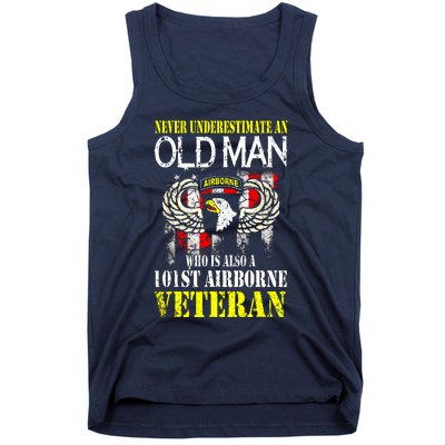 Never Underestimate An Old Man 101st Airborne Veteran Gift Tank Top