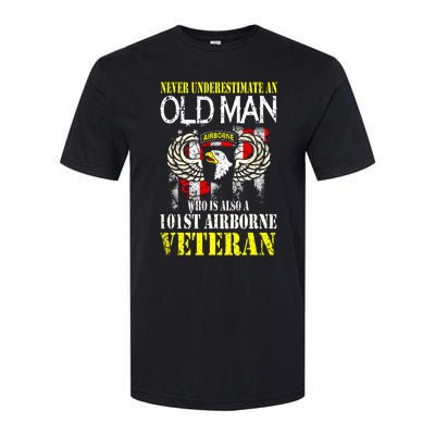 Never Underestimate An Old Man 101st Airborne Veteran Gift Softstyle CVC T-Shirt