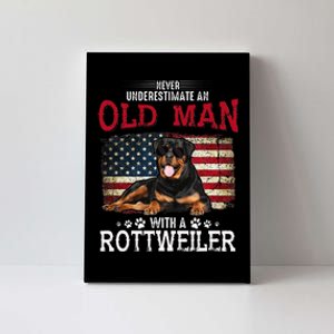 Never Underestimate An Old Man With A Rottweiler Canvas