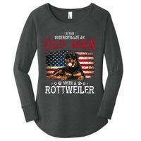 Never Underestimate An Old Man With A Rottweiler Women's Perfect Tri Tunic Long Sleeve Shirt