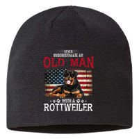 Never Underestimate An Old Man With A Rottweiler Sustainable Beanie