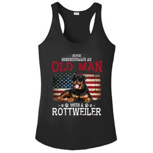 Never Underestimate An Old Man With A Rottweiler Ladies PosiCharge Competitor Racerback Tank