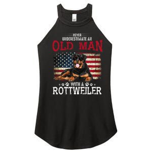 Never Underestimate An Old Man With A Rottweiler Women's Perfect Tri Rocker Tank