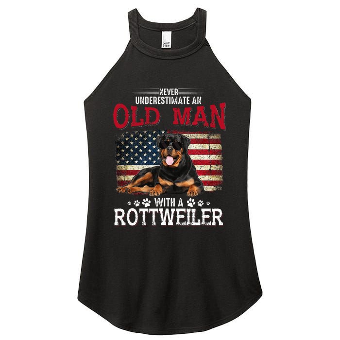 Never Underestimate An Old Man With A Rottweiler Women's Perfect Tri Rocker Tank