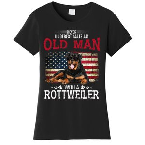 Never Underestimate An Old Man With A Rottweiler Women's T-Shirt