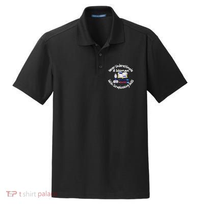 Never Understimate A Woman Scarpbooking Gift Dry Zone Grid Polo