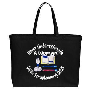 Never Understimate A Woman Scarpbooking Gift Cotton Canvas Jumbo Tote