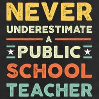 Never Underestimate A Public School Teacher 7 Panel Mesh Trucker Snapback Hat