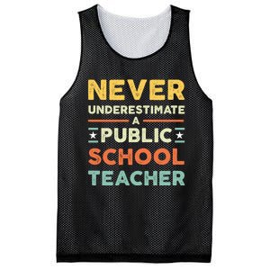 Never Underestimate A Public School Teacher Mesh Reversible Basketball Jersey Tank