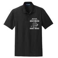 Never Underestimate An Old Man With A Dirt Bike Dry Zone Grid Polo