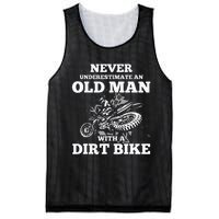 Never Underestimate An Old Man With A Dirt Bike Mesh Reversible Basketball Jersey Tank