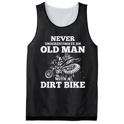 Never Underestimate An Old Man With A Dirt Bike Mesh Reversible Basketball Jersey Tank