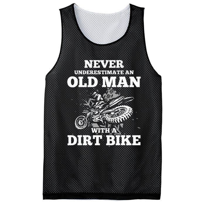 Never Underestimate An Old Man With A Dirt Bike Mesh Reversible Basketball Jersey Tank