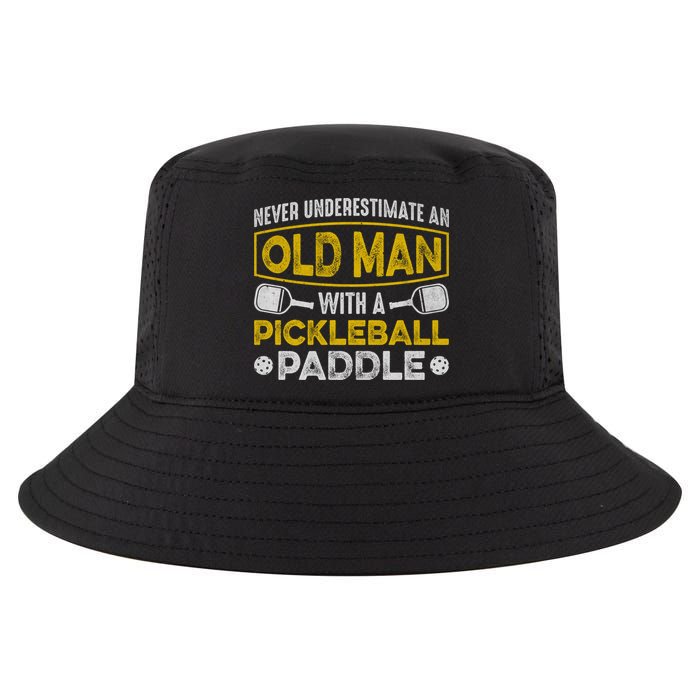 Never Underestimate An Old With A Pickleball Paddle Great Gift Cool Comfort Performance Bucket Hat