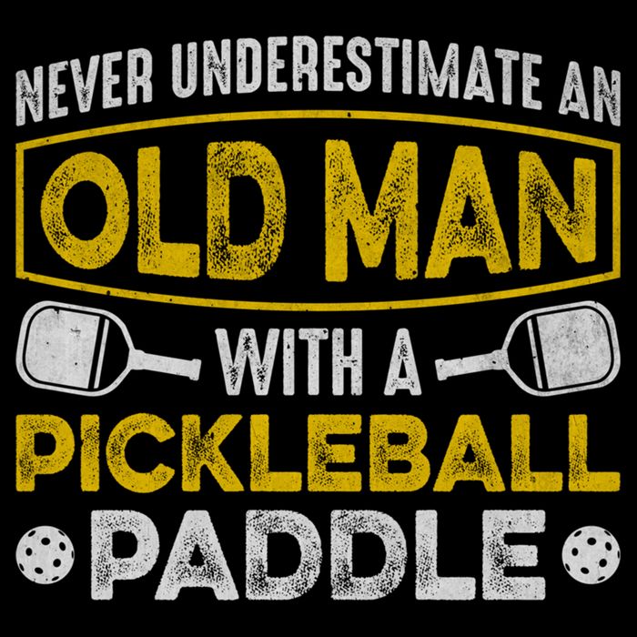 Never Underestimate An Old With A Pickleball Paddle Great Gift Cooling Performance Crew T-Shirt