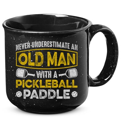 Never Underestimate An Old With A Pickleball Paddle Great Gift 15oz Campfire Ceramic Mug