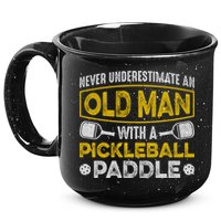 Never Underestimate An Old With A Pickleball Paddle Great Gift 15oz Campfire Ceramic Mug