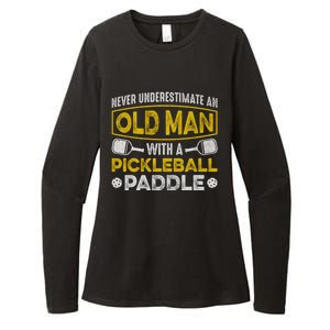 Never Underestimate An Old With A Pickleball Paddle Great Gift Womens CVC Long Sleeve Shirt