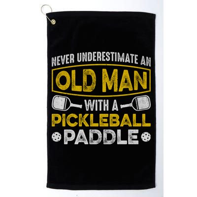 Never Underestimate An Old With A Pickleball Paddle Great Gift Golf Towel