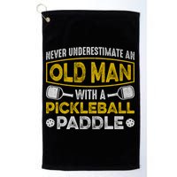 Never Underestimate An Old With A Pickleball Paddle Great Gift Golf Towel