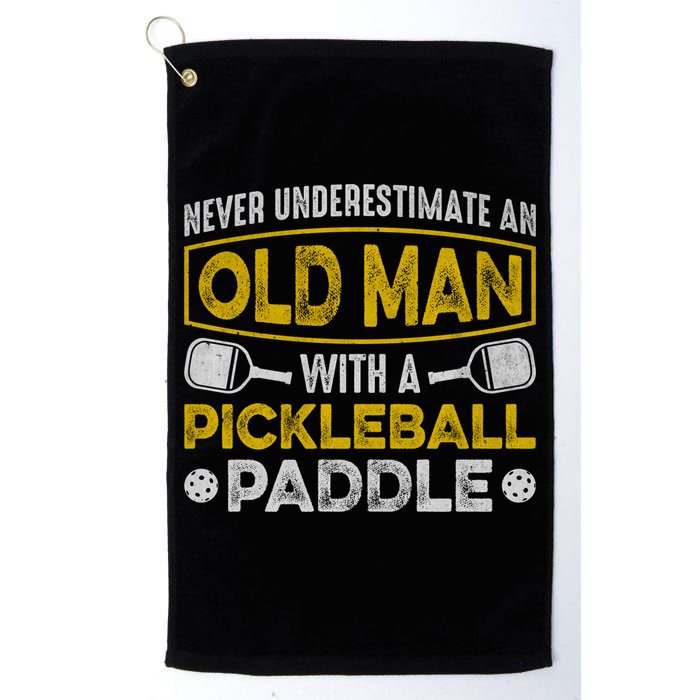 Never Underestimate An Old With A Pickleball Paddle Great Gift Golf Towel