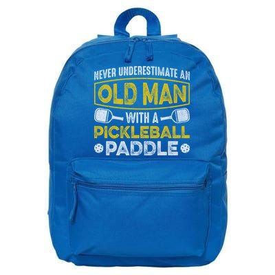 Never Underestimate An Old With A Pickleball Paddle Great Gift 16 in Basic Backpack
