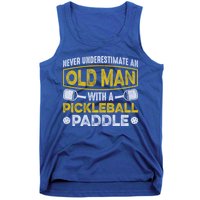 Never Underestimate An Old With A Pickleball Paddle Great Gift Tank Top