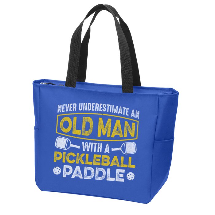 Never Underestimate An Old With A Pickleball Paddle Great Gift Zip Tote Bag