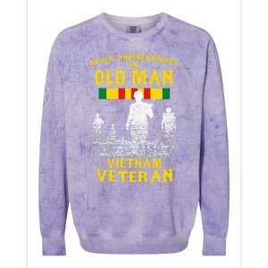 Never Underestimate An Old Man Vietnam Veteran Colorblast Crewneck Sweatshirt