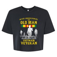 Never Underestimate An Old Man Vietnam Veteran Bella+Canvas Jersey Crop Tee