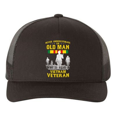 Never Underestimate An Old Man Vietnam Veteran Yupoong Adult 5-Panel Trucker Hat