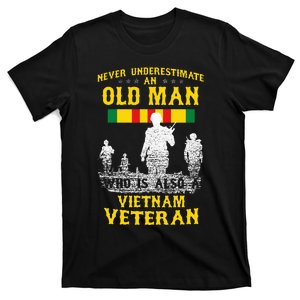 Never Underestimate An Old Man Vietnam Veteran T-Shirt