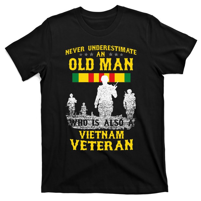 Never Underestimate An Old Man Vietnam Veteran T-Shirt