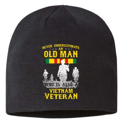 Never Underestimate An Old Man Vietnam Veteran Sustainable Beanie