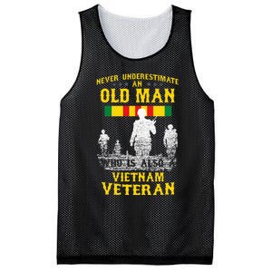 Never Underestimate An Old Man Vietnam Veteran Mesh Reversible Basketball Jersey Tank