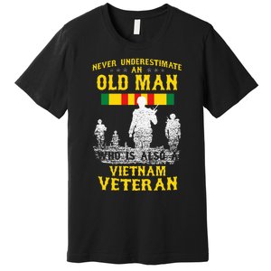 Never Underestimate An Old Man Vietnam Veteran Premium T-Shirt