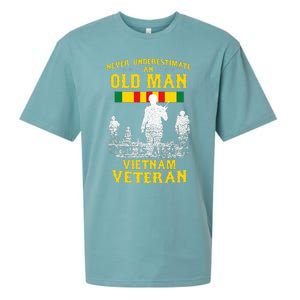 Never Underestimate An Old Man Vietnam Veteran Sueded Cloud Jersey T-Shirt