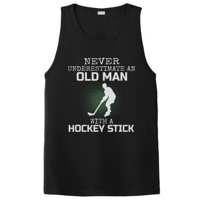 Never Underestimate An Old Man With A Hockey Stick Dad PosiCharge Competitor Tank