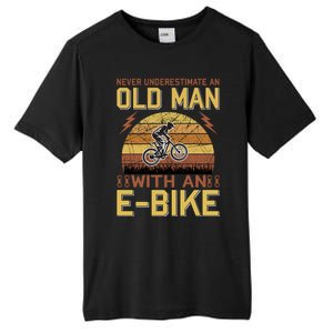 Never Underestimate An Old Man With An Ebike Tall Fusion ChromaSoft Performance T-Shirt