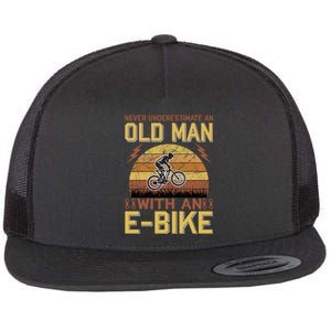 Never Underestimate An Old Man With An Ebike Flat Bill Trucker Hat