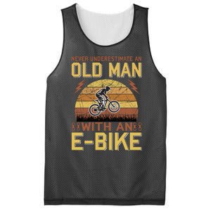 Never Underestimate An Old Man With An Ebike Mesh Reversible Basketball Jersey Tank