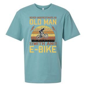 Never Underestimate An Old Man With An Ebike Sueded Cloud Jersey T-Shirt