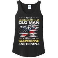 Never Underestimate An Old Man Submarines Veteran Patriotic Ladies Essential Tank