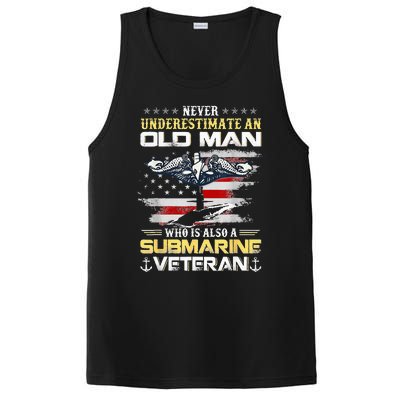 Never Underestimate An Old Man Submarines Veteran Patriotic PosiCharge Competitor Tank