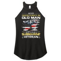 Never Underestimate An Old Man Submarines Veteran Patriotic Women's Perfect Tri Rocker Tank