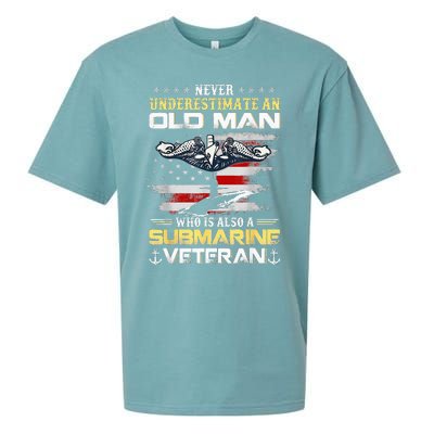 Never Underestimate An Old Man Submarines Veteran Patriotic Sueded Cloud Jersey T-Shirt