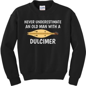 Never Underestimate An Old Man Appalachian Dulcimer Kids Sweatshirt